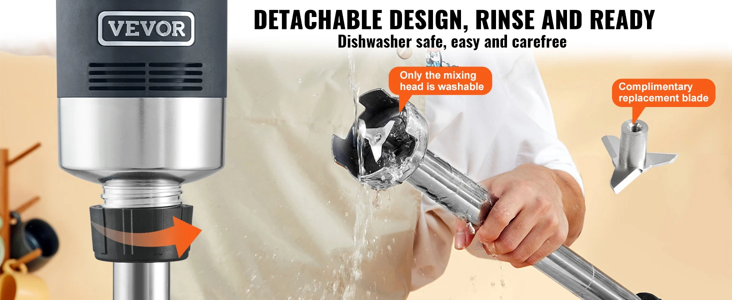 SucceBuy 16" Commercial Immersion Blender Heavy Duty Hand Mixer Multi-Purpose Portable Mixer for Soup Smoothie Puree Baby Food