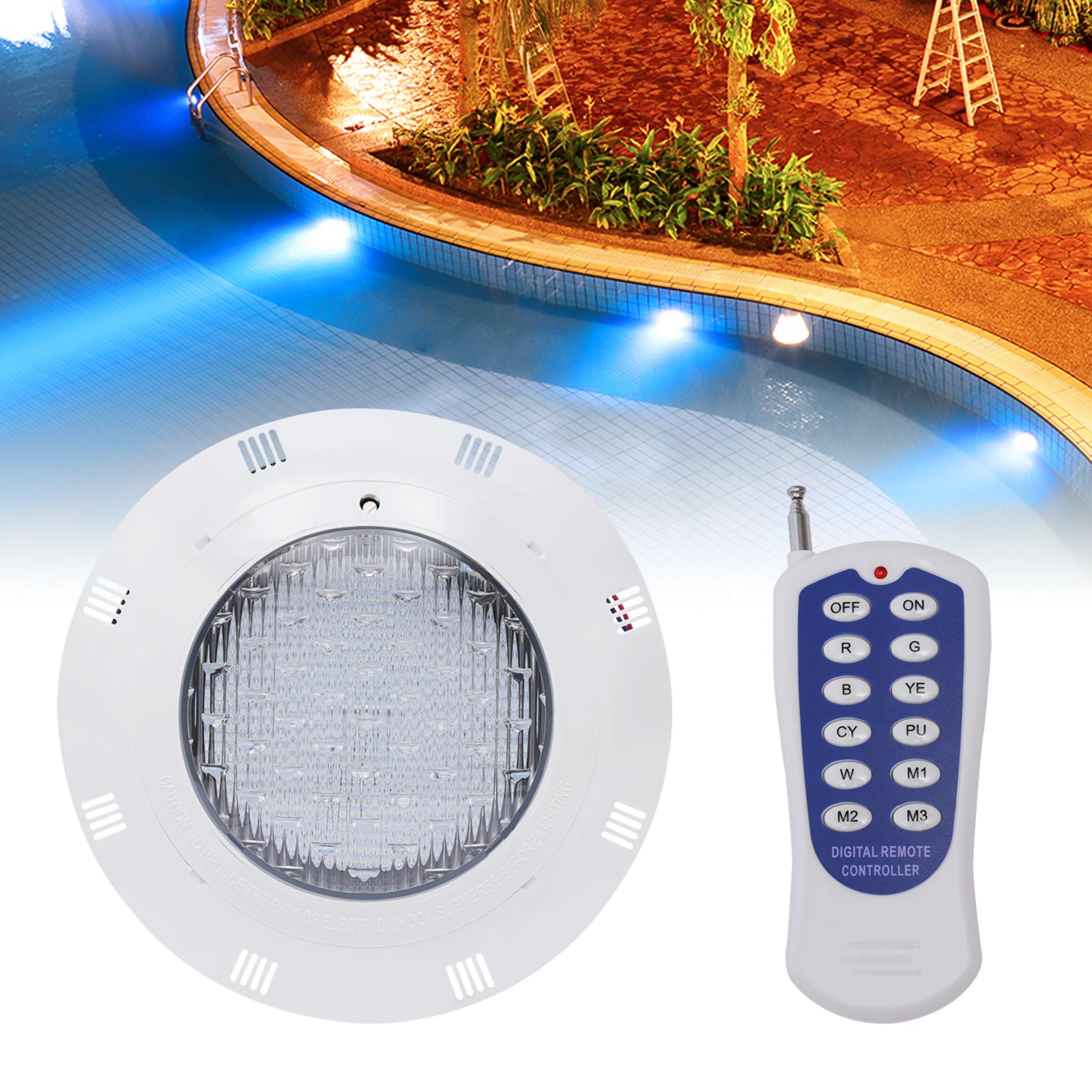 45W RGB LED Underwater Swimming Pool Light IP68 Waterproof 7 Colors Changing Underwater Pool Lights with Remote Control