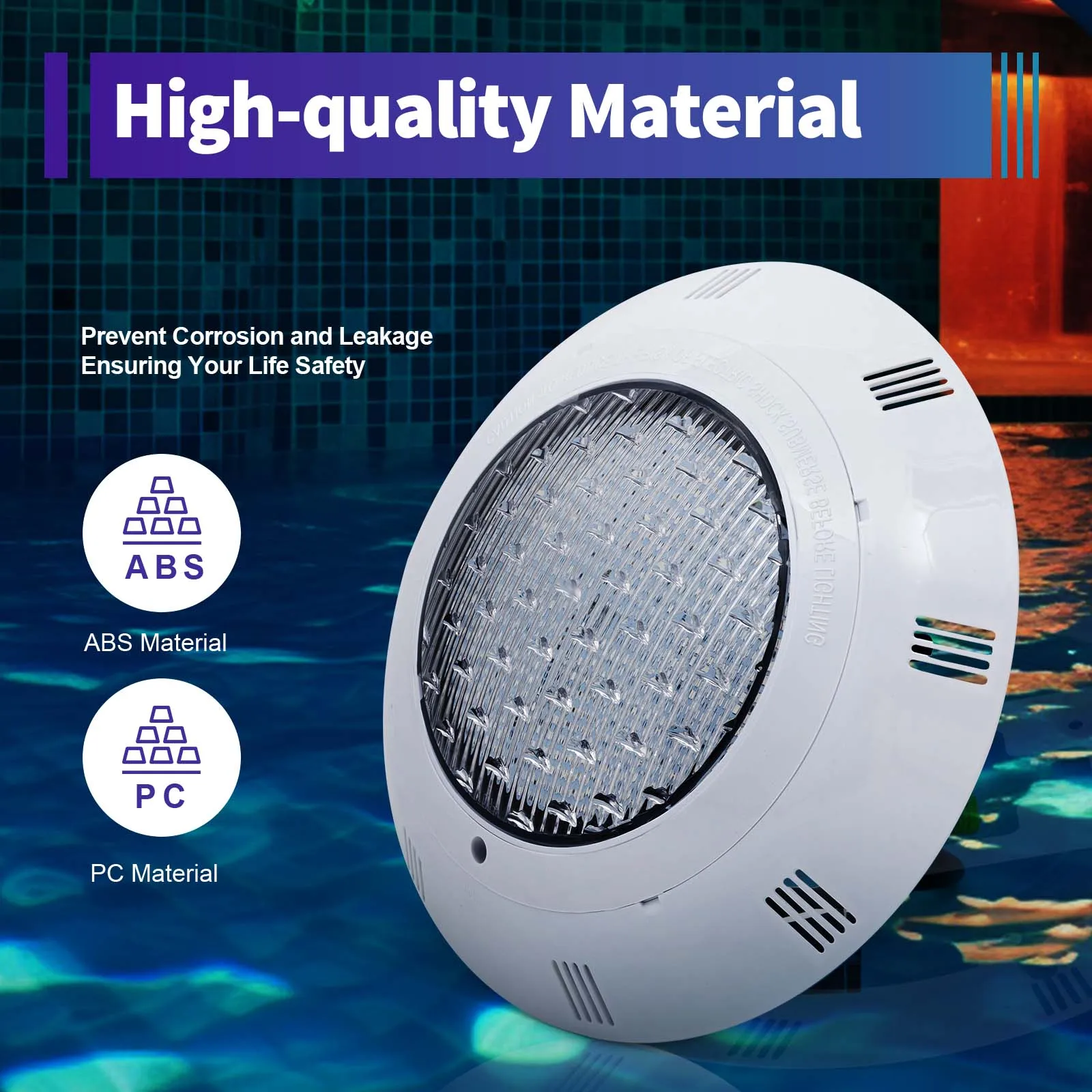45W RGB LED Underwater Swimming Pool Light IP68 Waterproof 7 Colors Changing Underwater Pool Lights with Remote Control