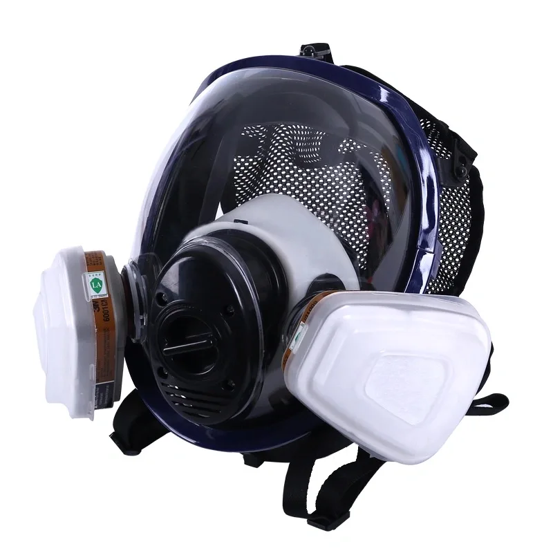 Full Face Respirator Gas Mask 40 mm Activated Carbon Filter Canister Suitable for Fumes Chemical, Spray Paint, Tactical-Survival