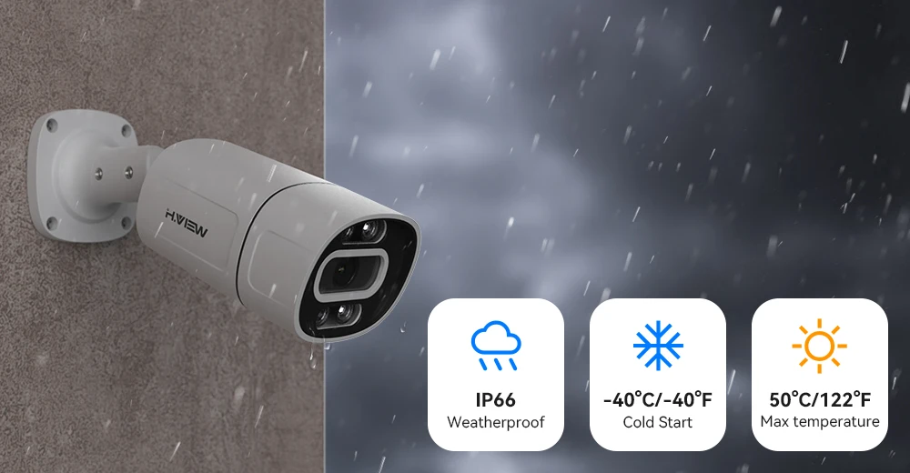 H.View 4K 5Mp 8Mp Poe CCTV Security Camera System Home Video Surveillance Kit 8Ch NVR Audio Outdoor IP Camera XMEYE App