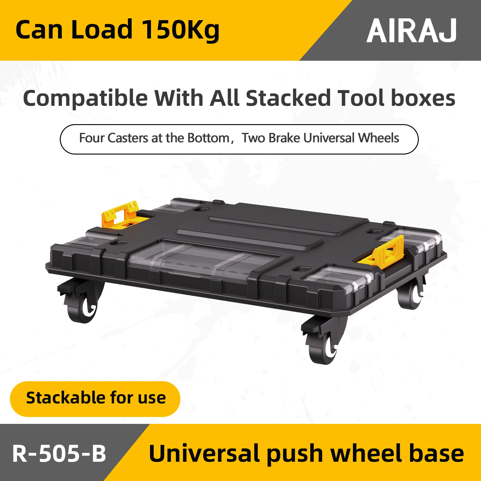 AIRAJ MultiFunctional Tier Stackable Rolling Plastic Portable Folding Tool Storage Box , Suitable for Garage Storage