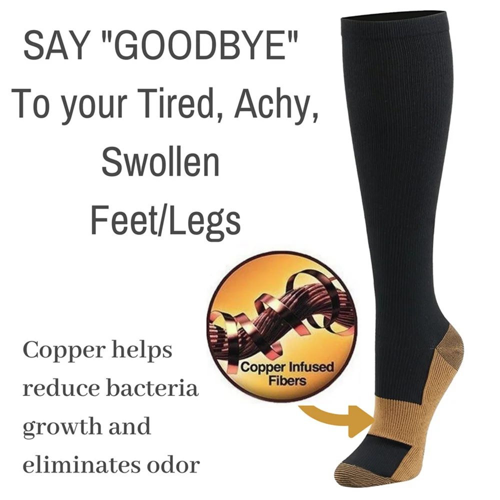 4 Pair Compression Stockings Men Women Socks Fit Pregnancy Edema Varicose Veins Hiking Running Flight Marathon Sports Socks