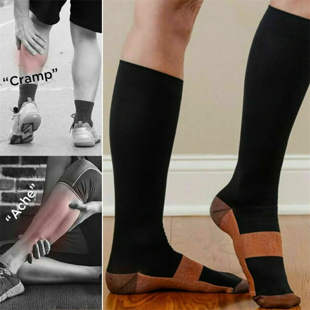 4 Pair Compression Stockings Men Women Socks Fit Pregnancy Edema Varicose Veins Hiking Running Flight Marathon Sports Socks