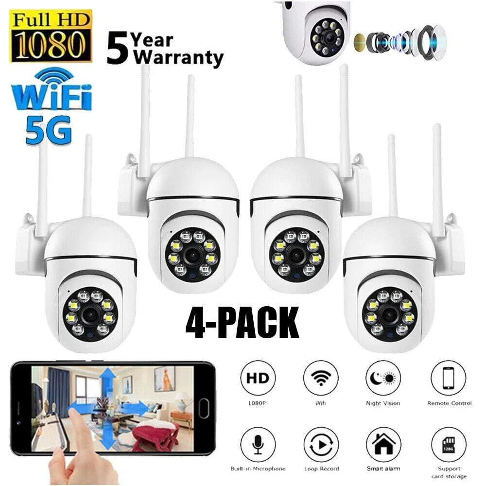 1/4pcs set Video Surveillance Camera System Wireless 5G WiFi Smart Outdoor Night Vision Home Waterproof Security Camera