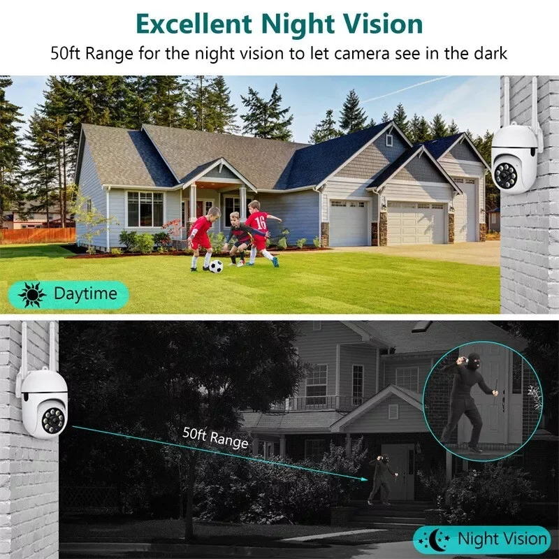 1/4pcs set Video Surveillance Camera System Wireless 5G WiFi Smart Outdoor Night Vision Home Waterproof Security Camera