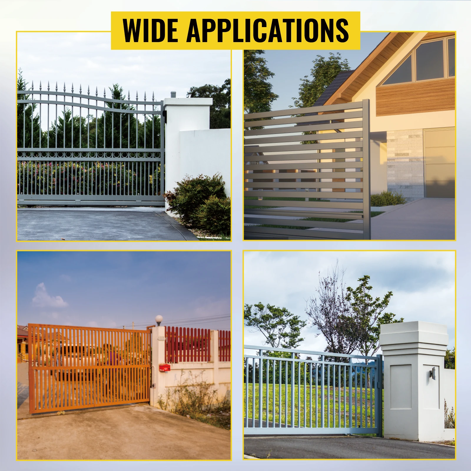 SucceBuy Sliding Gate Opener Electric Operator AC600 1400 lbs with 2 Remote Controllers Move Speed 43 ft Per Min Basic Model