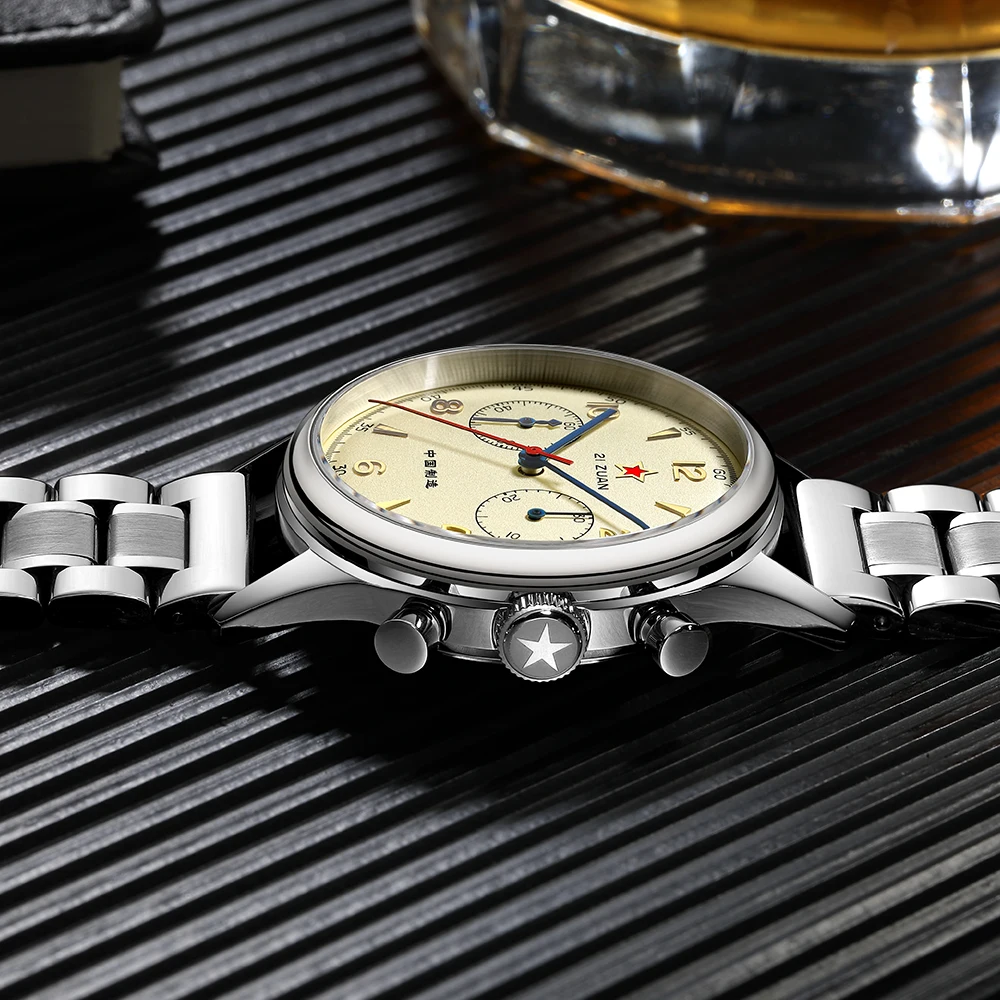 Seakoss Men 1963 Chronograph 38mm 40mm Acrylic Sapphire Glass Luminous Seagull ST1901 Movement Pilot Aviation Mechanical Watches