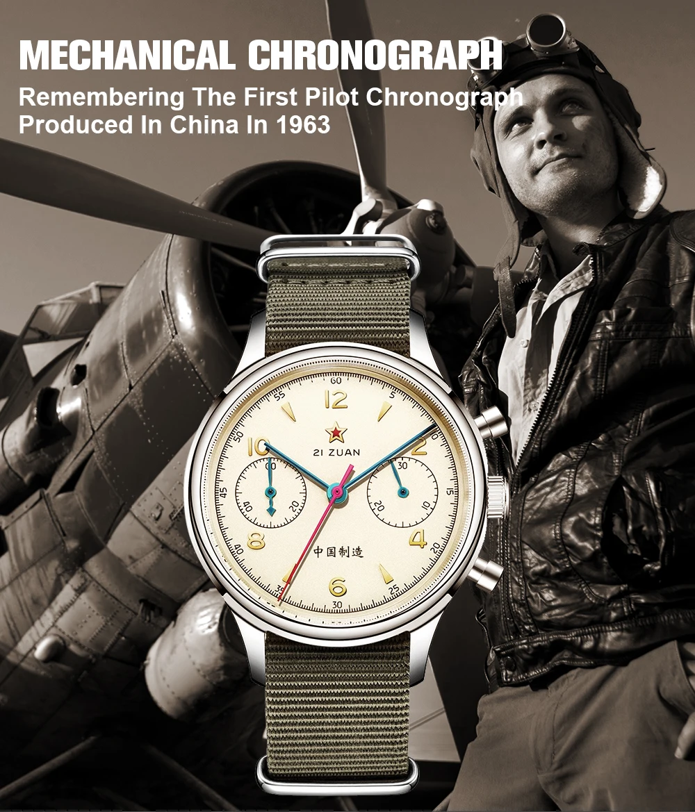 Seakoss Men 1963 Chronograph 38mm 40mm Acrylic Sapphire Glass Luminous Seagull ST1901 Movement Pilot Aviation Mechanical Watches