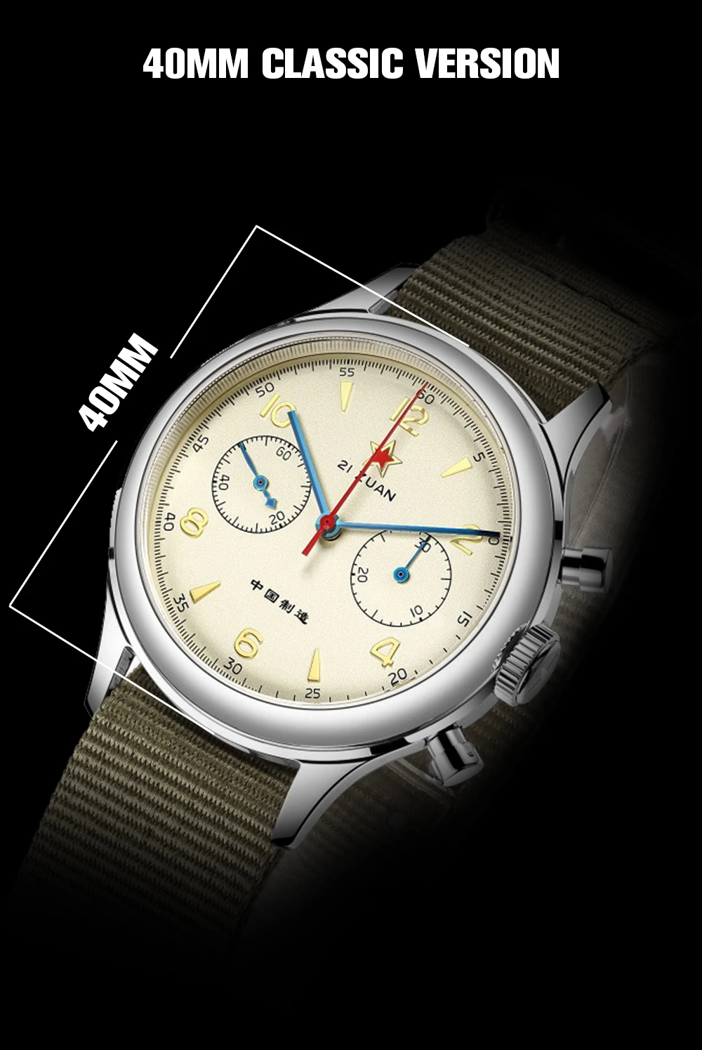 Seakoss Men 1963 Chronograph 38mm 40mm Acrylic Sapphire Glass Luminous Seagull ST1901 Movement Pilot Aviation Mechanical Watches