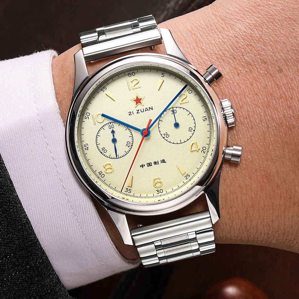 Seakoss Men 1963 Chronograph 38mm 40mm Acrylic Sapphire Glass Luminous Seagull ST1901 Movement Pilot Aviation Mechanical Watches