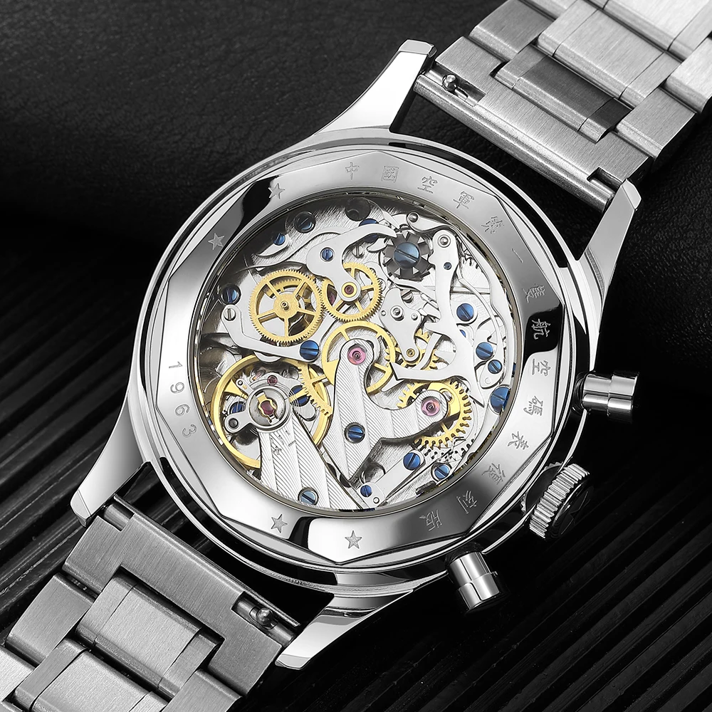 Seakoss Men 1963 Chronograph 38mm 40mm Acrylic Sapphire Glass Luminous Seagull ST1901 Movement Pilot Aviation Mechanical Watches