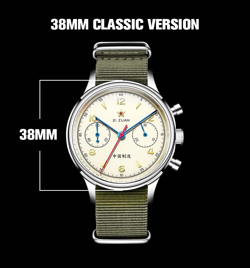 Seakoss Men 1963 Chronograph 38mm 40mm Acrylic Sapphire Glass Luminous Seagull ST1901 Movement Pilot Aviation Mechanical Watches