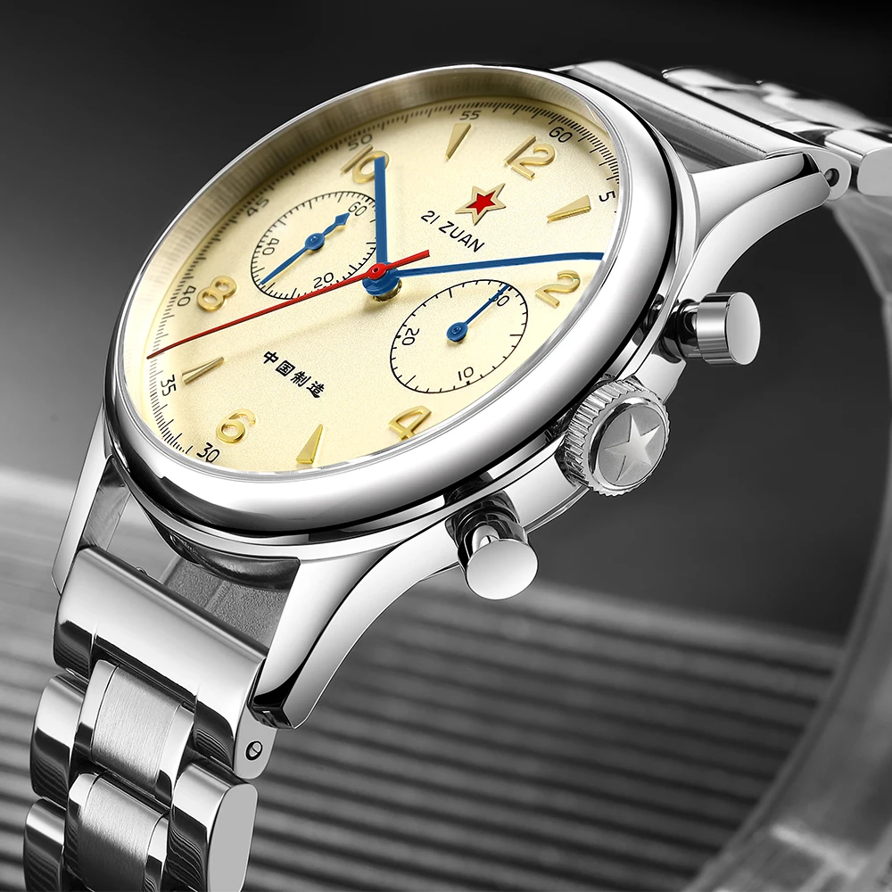 Seakoss Men 1963 Chronograph 38mm 40mm Acrylic Sapphire Glass Luminous Seagull ST1901 Movement Pilot Aviation Mechanical Watches