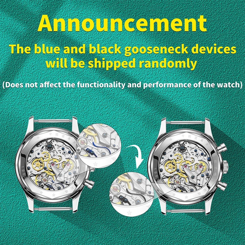 Seakoss Men 1963 Chronograph 38mm 40mm Acrylic Sapphire Glass Luminous Seagull ST1901 Movement Pilot Aviation Mechanical Watches