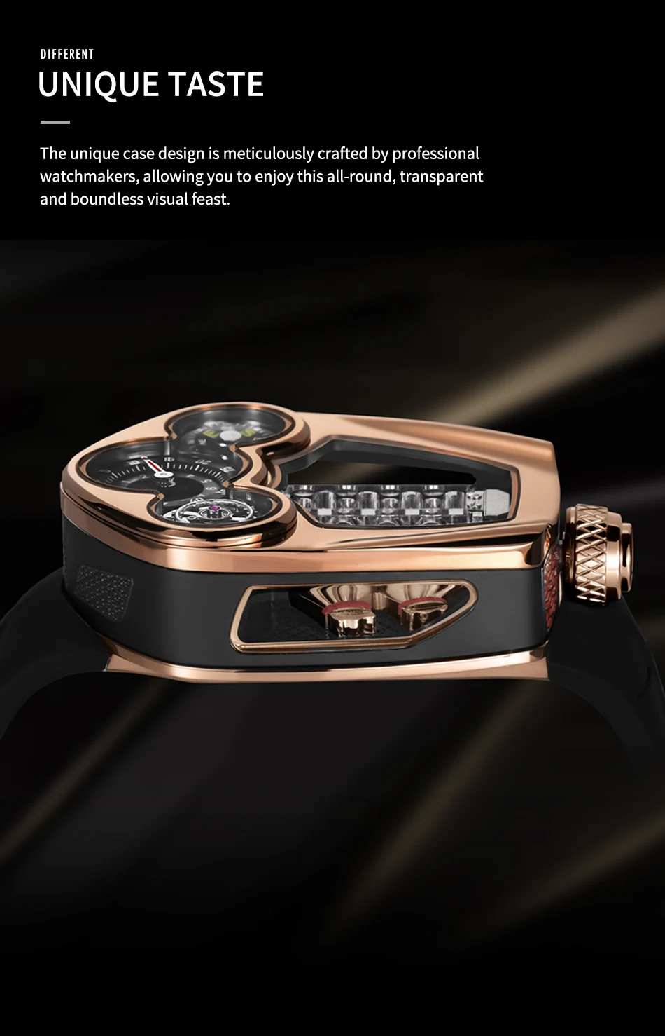 PINDU Design Men's Watch Top Brand Luxury Business Watch Men's Compass Waterproof Quartz Wristwatches Silicone Strap P6658