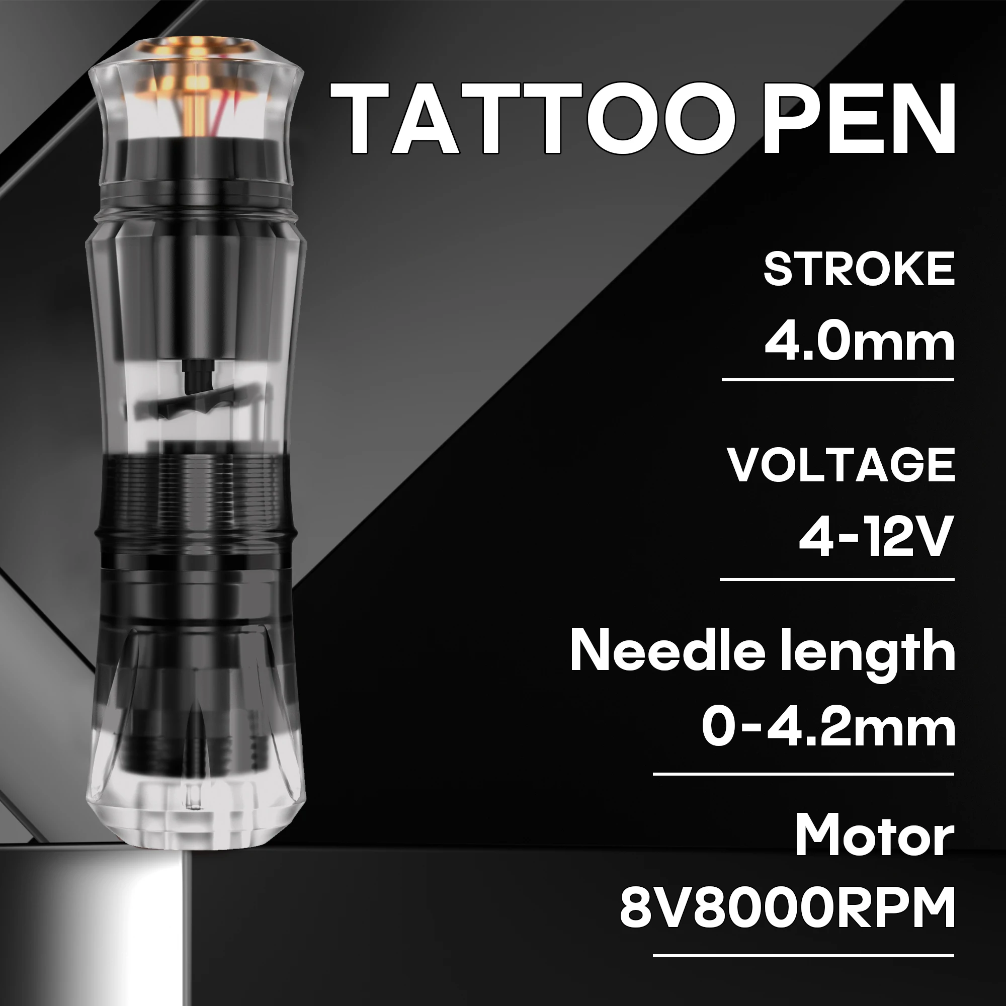 POSEIDON Tattoo Kit High Quality Tattoo Pen Kit For Permanent Makeup Tattoo Machine Kit Transparently Wireless Tattoo Gun Kit