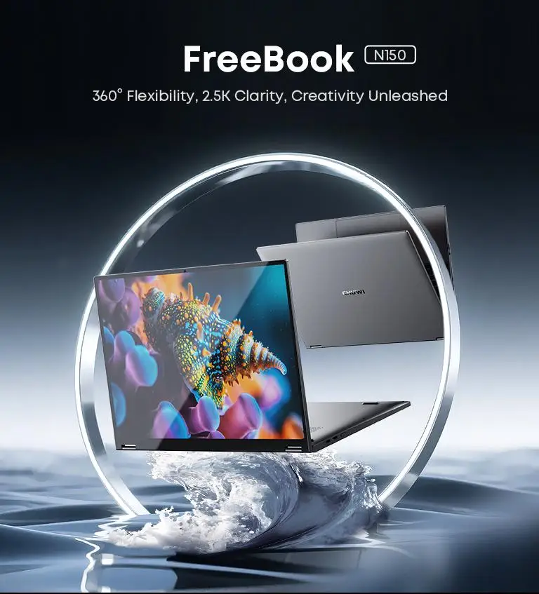 CHUWI FreeBook 2-in-1 Touch Screen Laptop 13.4'' Intel N150 16GB LPDDR5 RAM 512GB SSD FHD 2520x1680 WiFi6 BT5.2 Windows 11