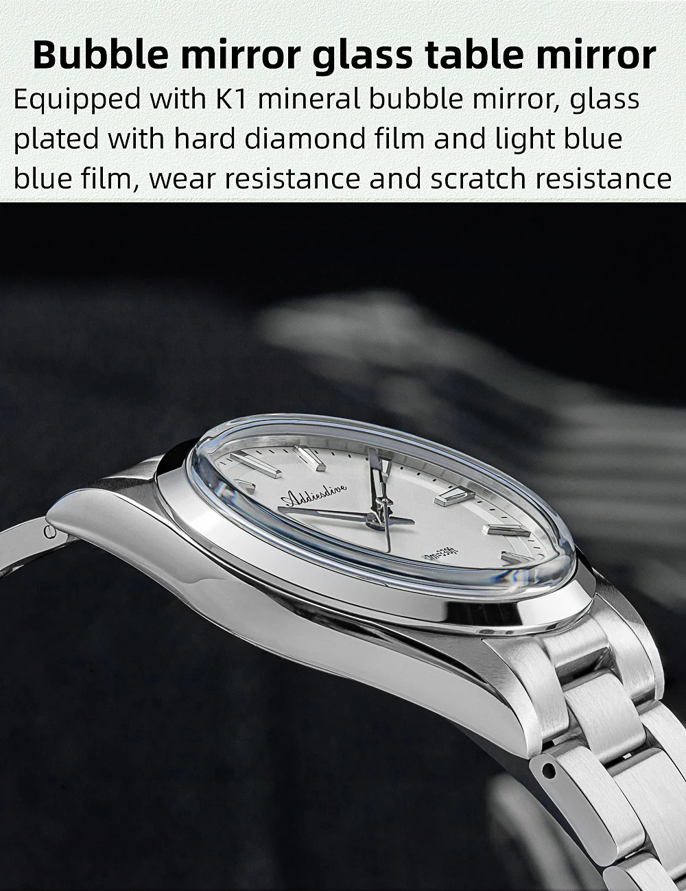 ADDIESDIVE Men's Luxury Watch AD2066 100m Waterproof BGW9 Super Luminous Reloj Hombre VH31 Quartz Watches 316L Stainless Steel