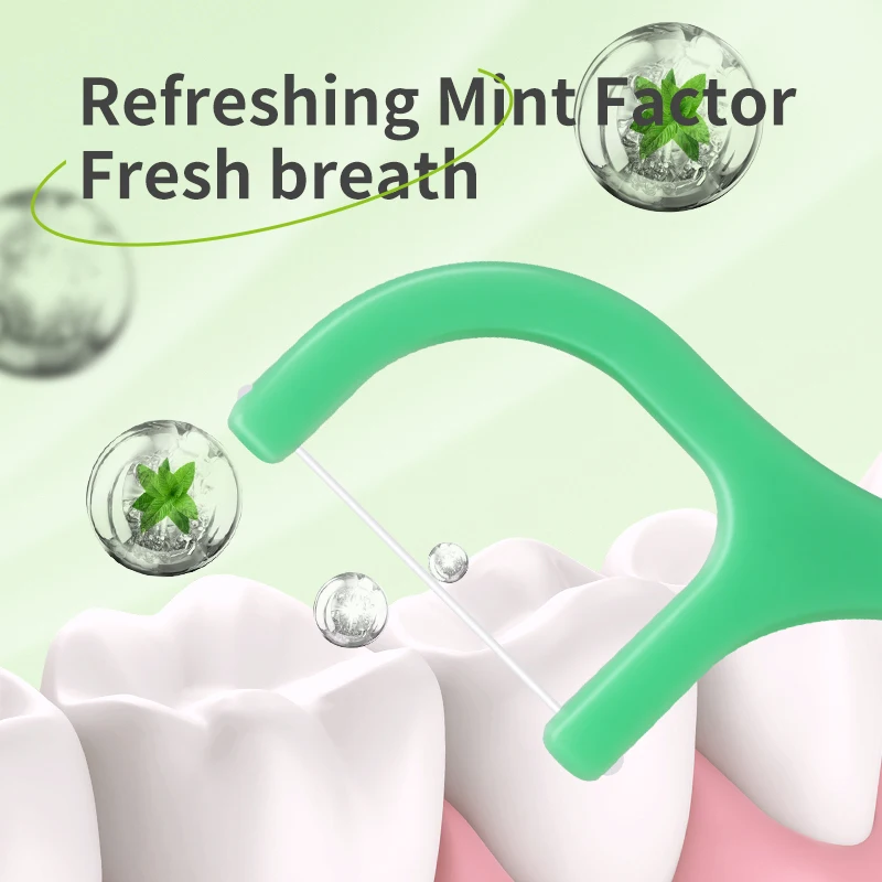 300PCS Mint Floss Sticks, Tooth Gap Brushes - Bagged Dental Hygiene Products - Essential Cleaning Tools for Home, Outdoor,Traver