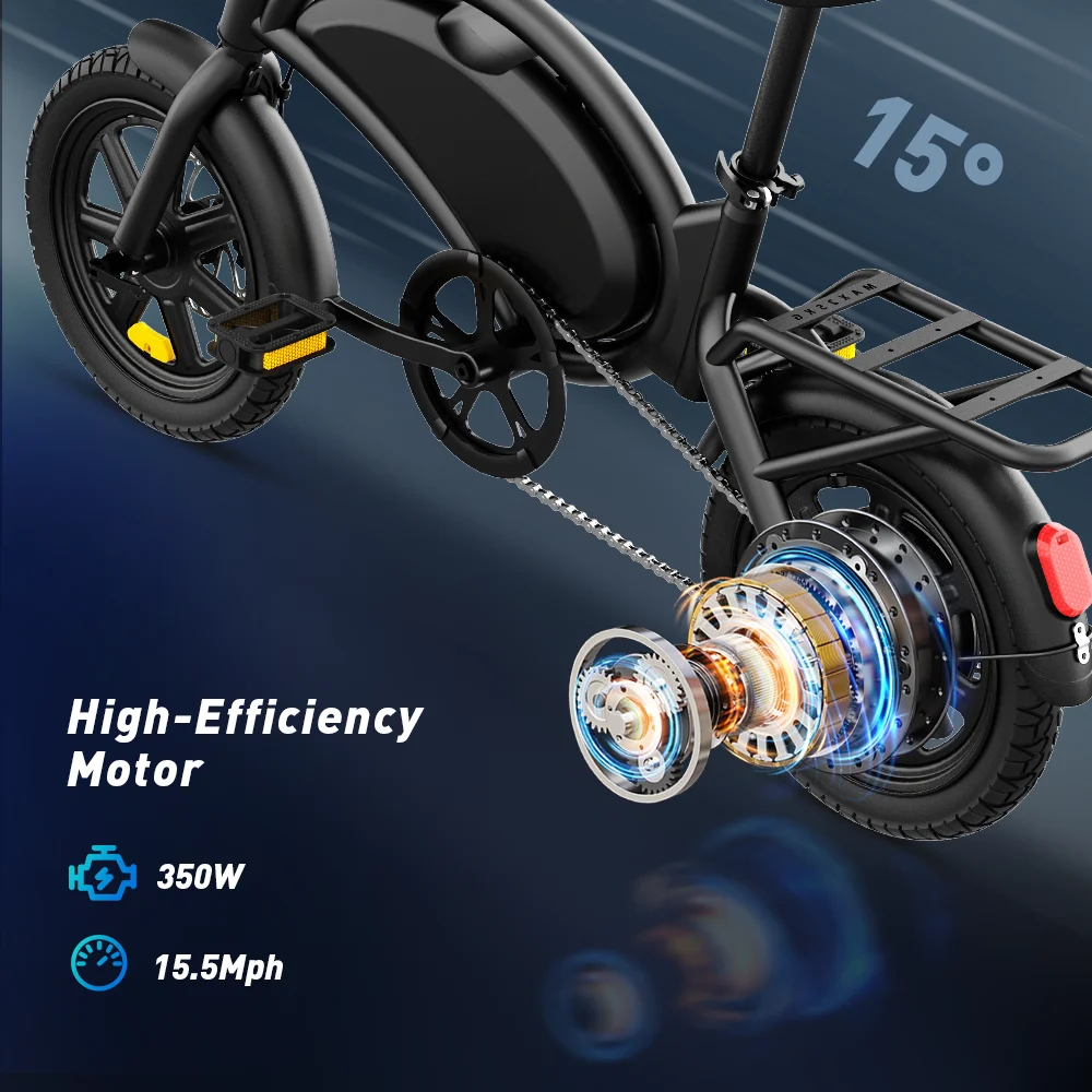 【1 Year Warranty】D3F Electric Bicycle Peak 500W Motor 36V7.8AH Lithium Battery Electric Bike,20mph City E-bike UL2849