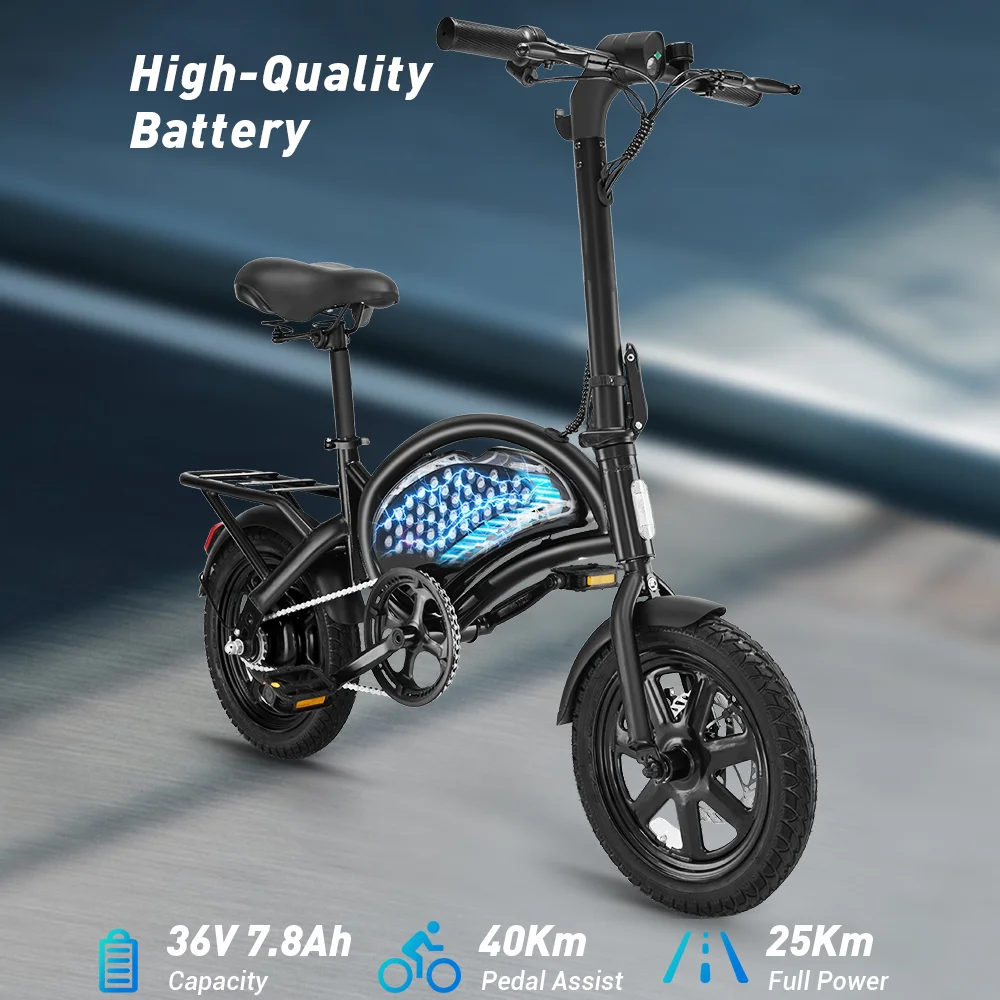 【1 Year Warranty】D3F Electric Bicycle Peak 500W Motor 36V7.8AH Lithium Battery Electric Bike,20mph City E-bike UL2849