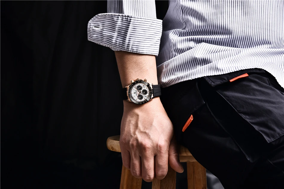 40mm New V2 PAGANI DESIGN Classic fashion Men Quartz Watches Sapphire Retro Chronograph Stainless Steel Waterproof Watch for Men