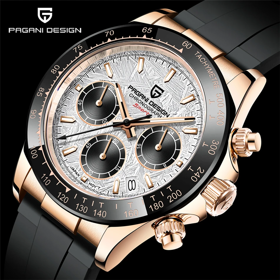 40mm New V2 PAGANI DESIGN Classic fashion Men Quartz Watches Sapphire Retro Chronograph Stainless Steel Waterproof Watch for Men
