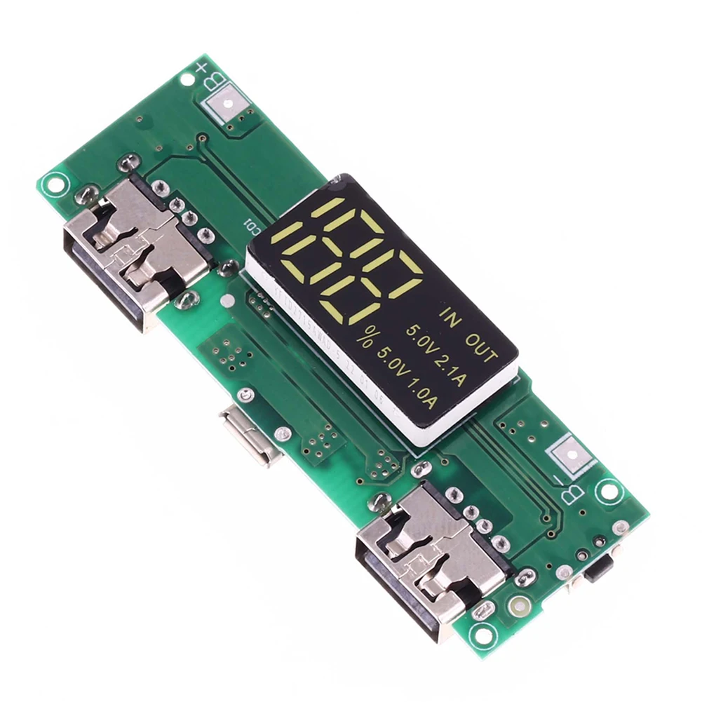 LED Dual USB 5V 2.4A Micro/Type-C USB Mobile Power Bank 18650 Charging Module Lithium Battery Charger Board Circuit Protection