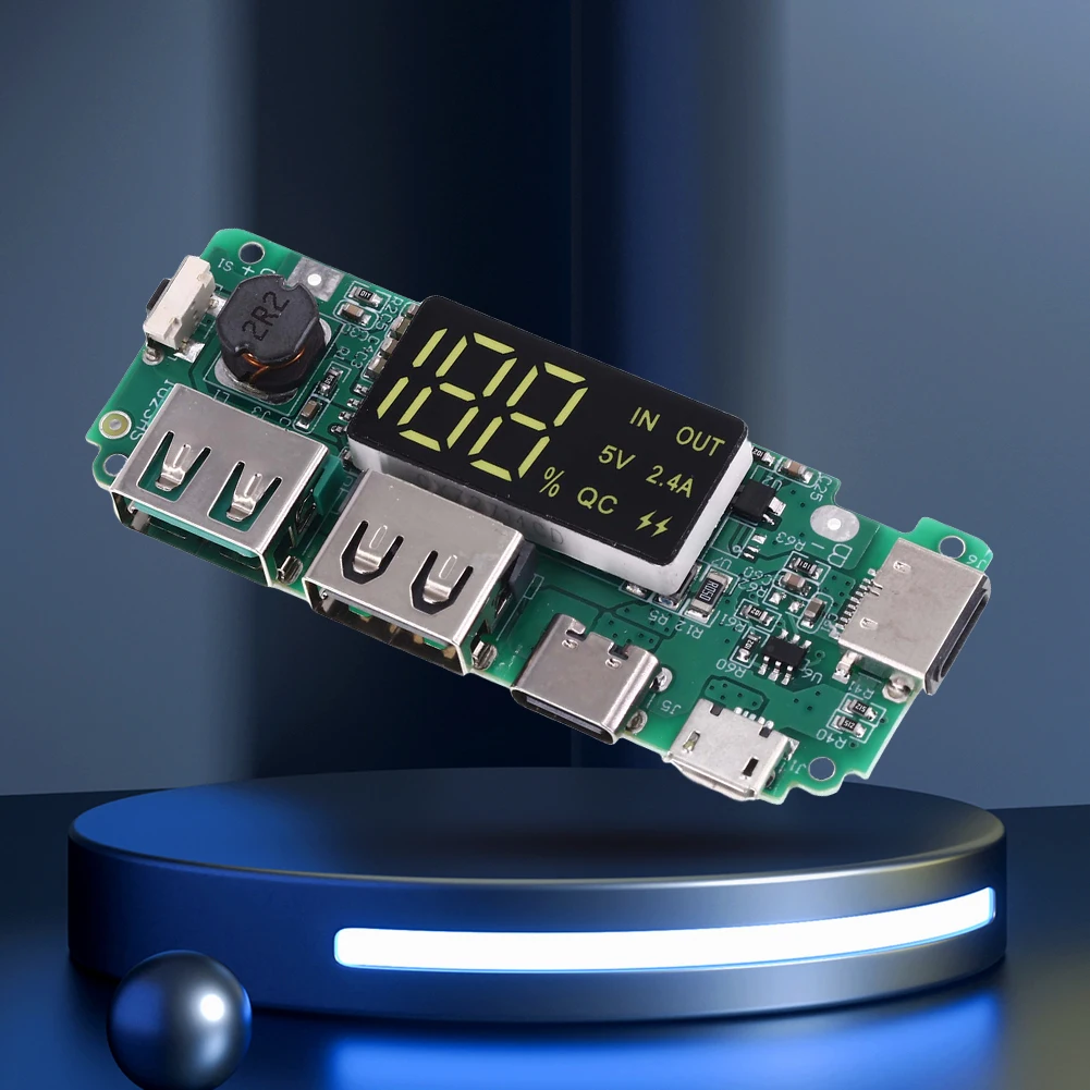 LED Dual USB 5V 2.4A Micro/Type-C USB Mobile Power Bank 18650 Charging Module Lithium Battery Charger Board Circuit Protection