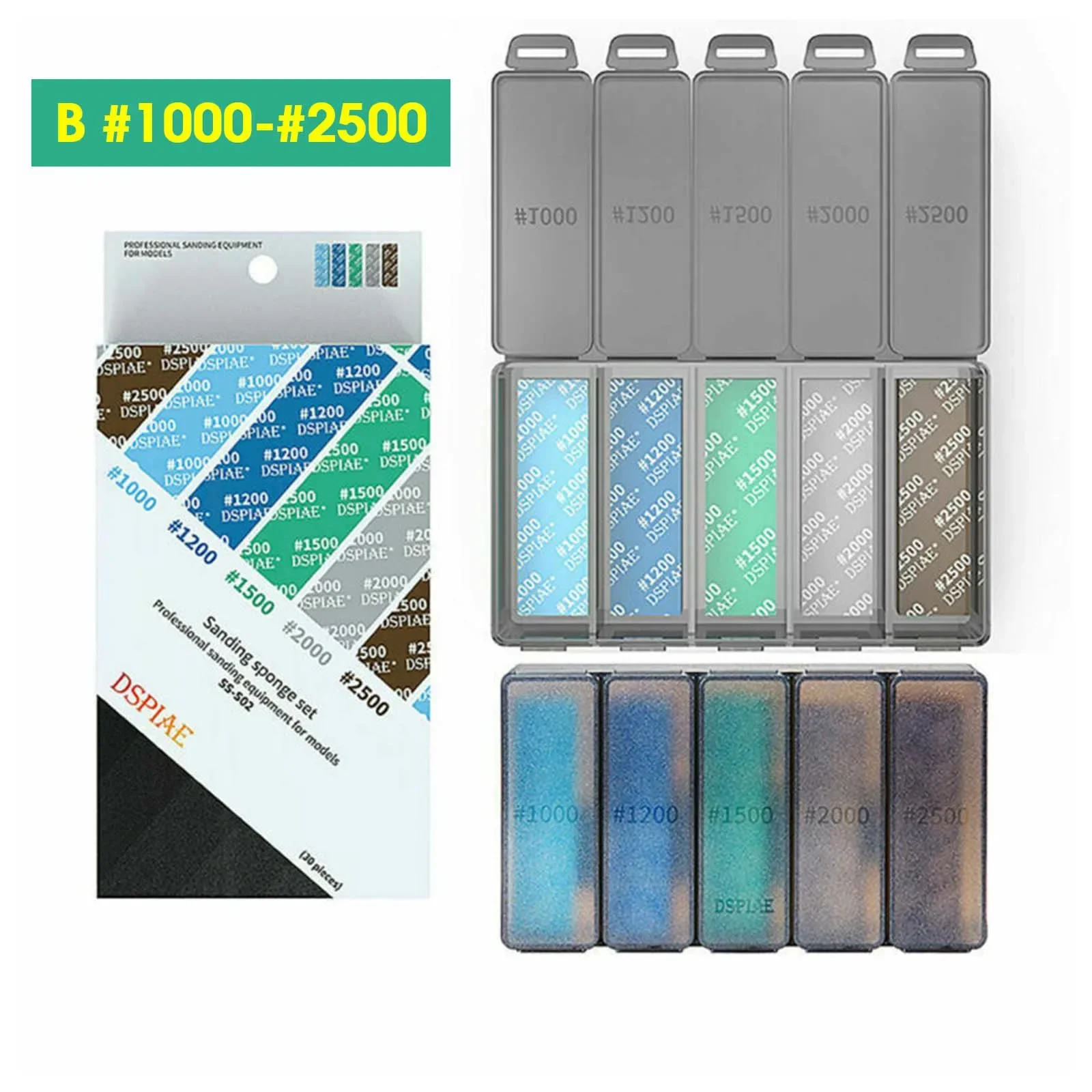 DSPIAE Sanding Sponge Set For Gundam GK Military Model Combo Arc Grinding Polishing Sandpaper Making Tool Kit Sanding Paper 30Pc