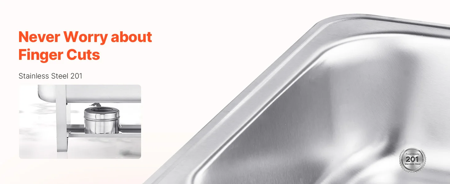 SucceBuy 8 Qt 4/6 Pack Chafing Dish Buffet Set Stainless Steel Chafer Rectangle Catering Warmer Server W/Lid Water Pan for Party