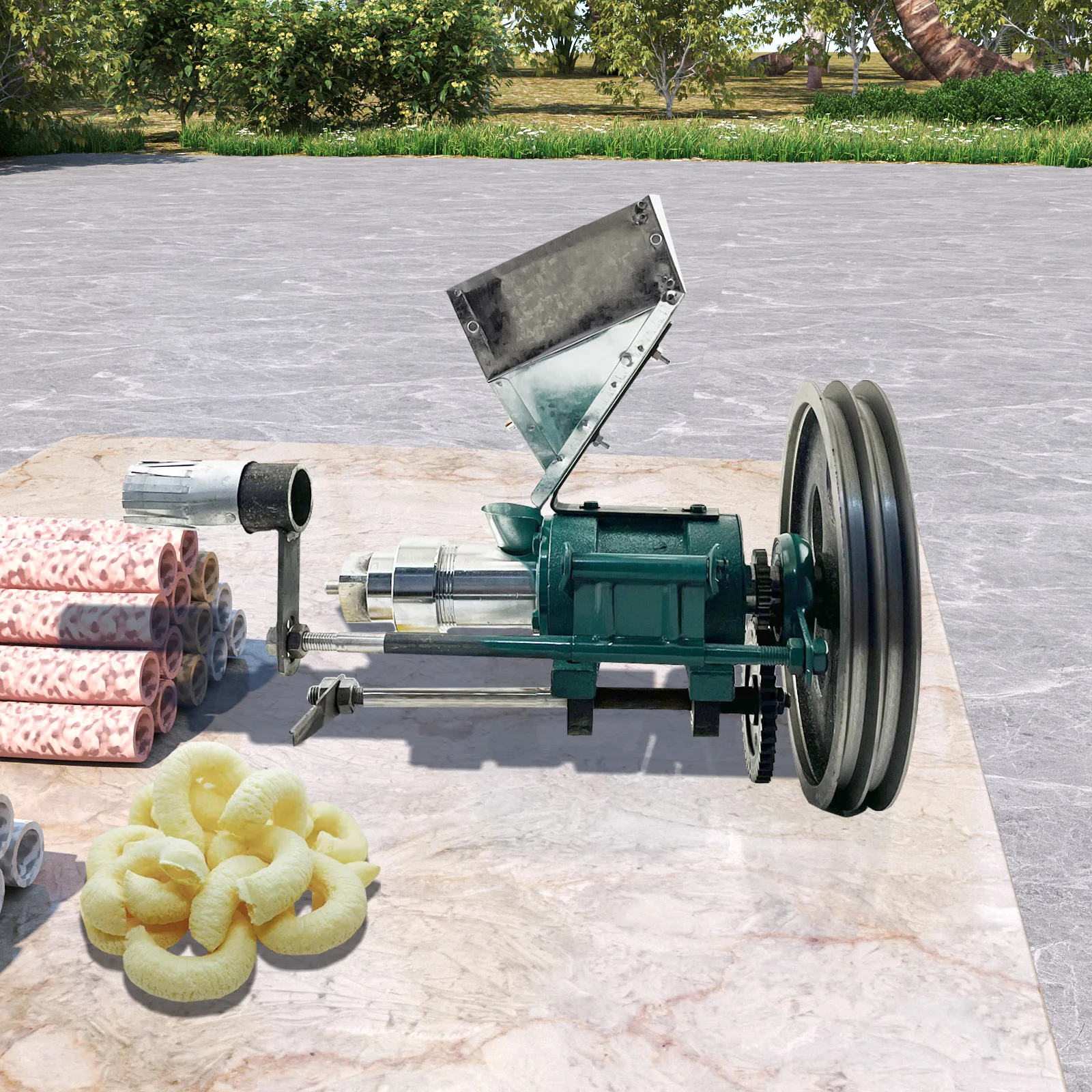 25Kg/h Snack Extruder Corn Rice Food Extrude Puffing Machine Twisted Hollow Stick Solid Crispy Popper Bulking Machine