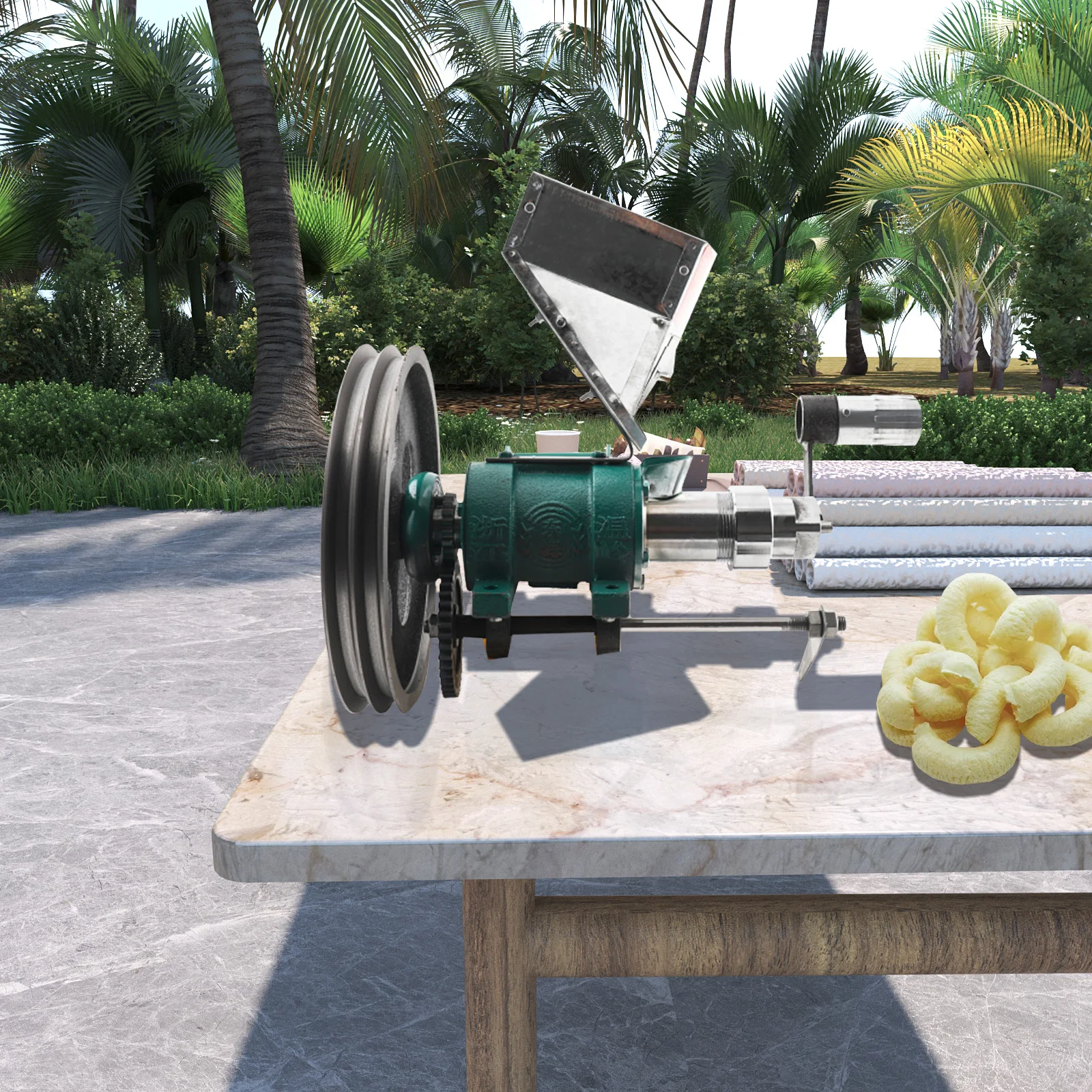 25Kg/h Snack Extruder Corn Rice Food Extrude Puffing Machine Twisted Hollow Stick Solid Crispy Popper Bulking Machine