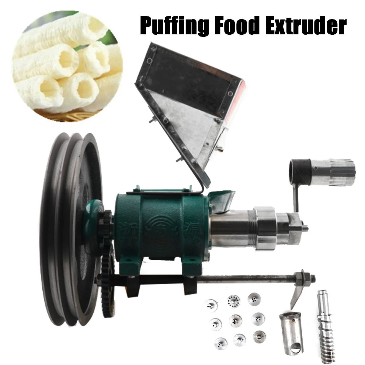 25Kg/h Snack Extruder Corn Rice Food Extrude Puffing Machine Twisted Hollow Stick Solid Crispy Popper Bulking Machine