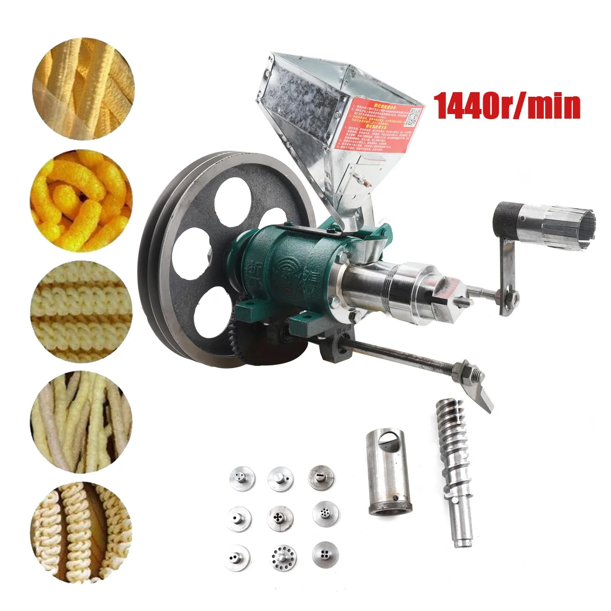 25Kg/h Snack Extruder Corn Rice Food Extrude Puffing Machine Twisted Hollow Stick Solid Crispy Popper Bulking Machine