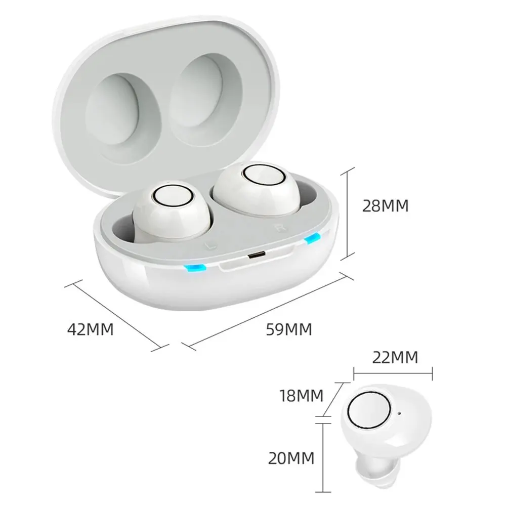 JINGHAO Hearing Aids Sound Amplifier Rechargeable Digital Sound Enhance For Elderly Father Mother Gift White