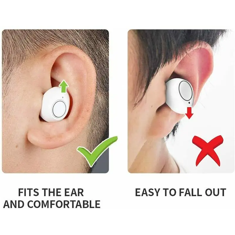 JINGHAO Hearing Aids Sound Amplifier Rechargeable Digital Sound Enhance For Elderly Father Mother Gift White