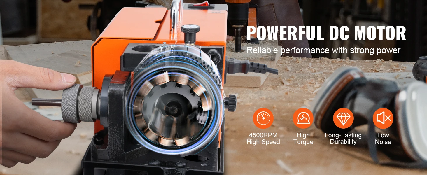 SucceBuy Drill Bits Sharpener 3-13mm Mill Grinder Sharpener Portable Sharpening Angle Grinder w/ 11 Collet For Factory Workshop