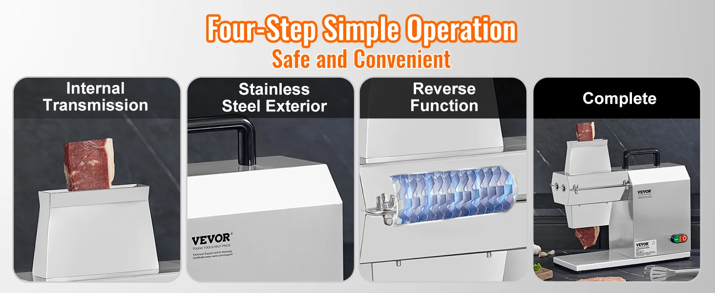 SucceBuy 17inch 54 Blades Commercial Meat Tenderizer 450W Electric Meat Tenderizer Machine for Pork Chicken Fish