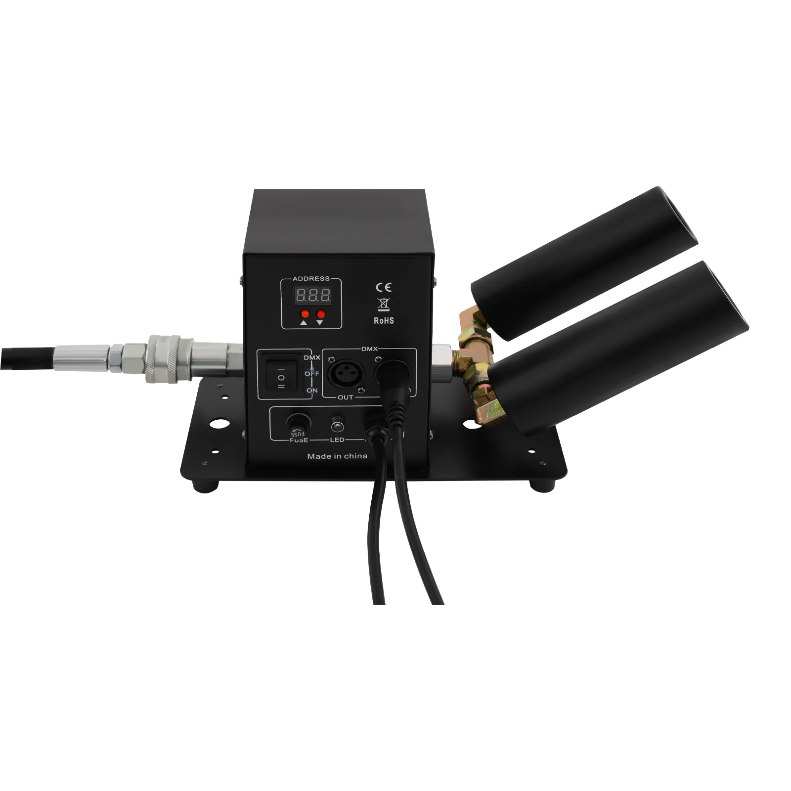 Dual-Nozzle Design 150W CO2 Jet Fog Machine with a 19.69-26.25ft Jetting Distance, Atmosphere Creator for Concerts/Bars/Venues
