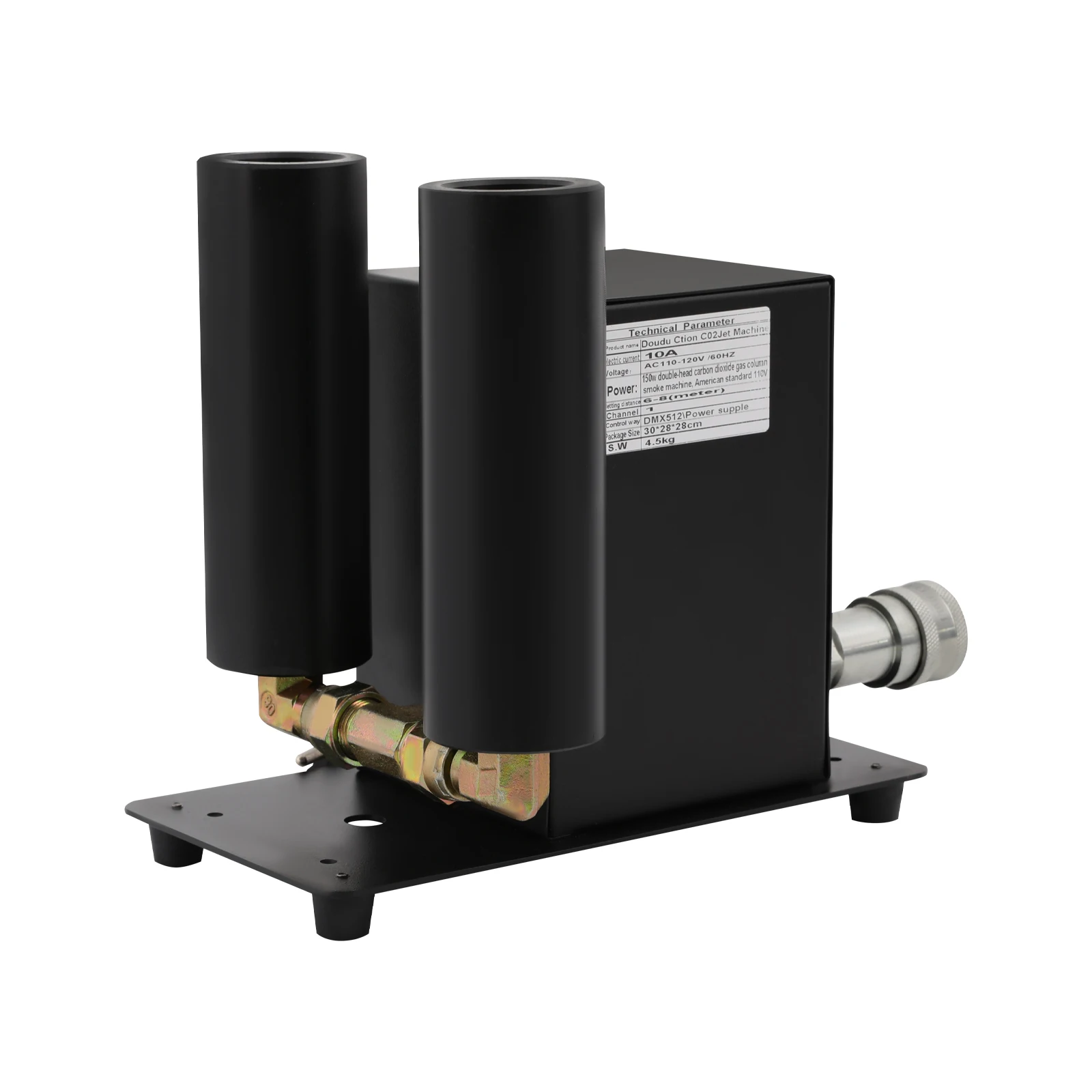 Dual-Nozzle Design 150W CO2 Jet Fog Machine with a 19.69-26.25ft Jetting Distance, Atmosphere Creator for Concerts/Bars/Venues