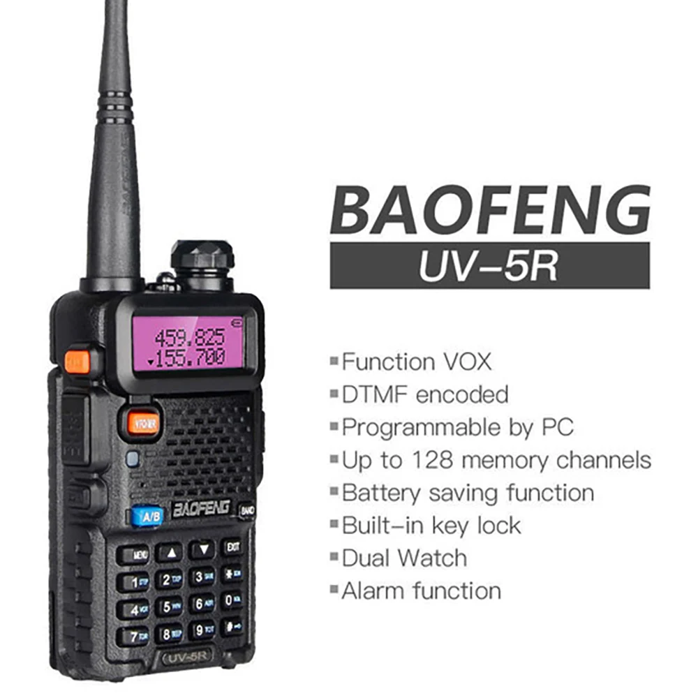 4Pcs Baofeng UV-5R 5W Tri-Power Walkie Talkie High Power Dual Band Long Range Portable Handheld UV 5R Radio
