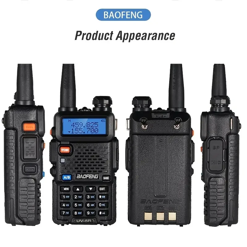 4Pcs Baofeng UV-5R 5W Tri-Power Walkie Talkie High Power Dual Band Long Range Portable Handheld UV 5R Radio