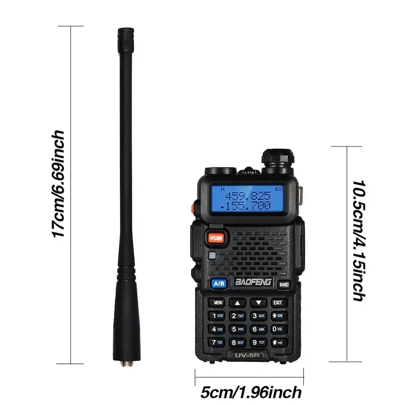 4Pcs Baofeng UV-5R 5W Tri-Power Walkie Talkie High Power Dual Band Long Range Portable Handheld UV 5R Radio