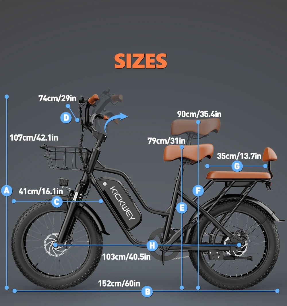 Kickwey LD20 Adult Electric Bike 1500w 32MPH 48V20ah Mountain Electric Bicycle 20 Inch Fat Tire Motorcycle E Bike