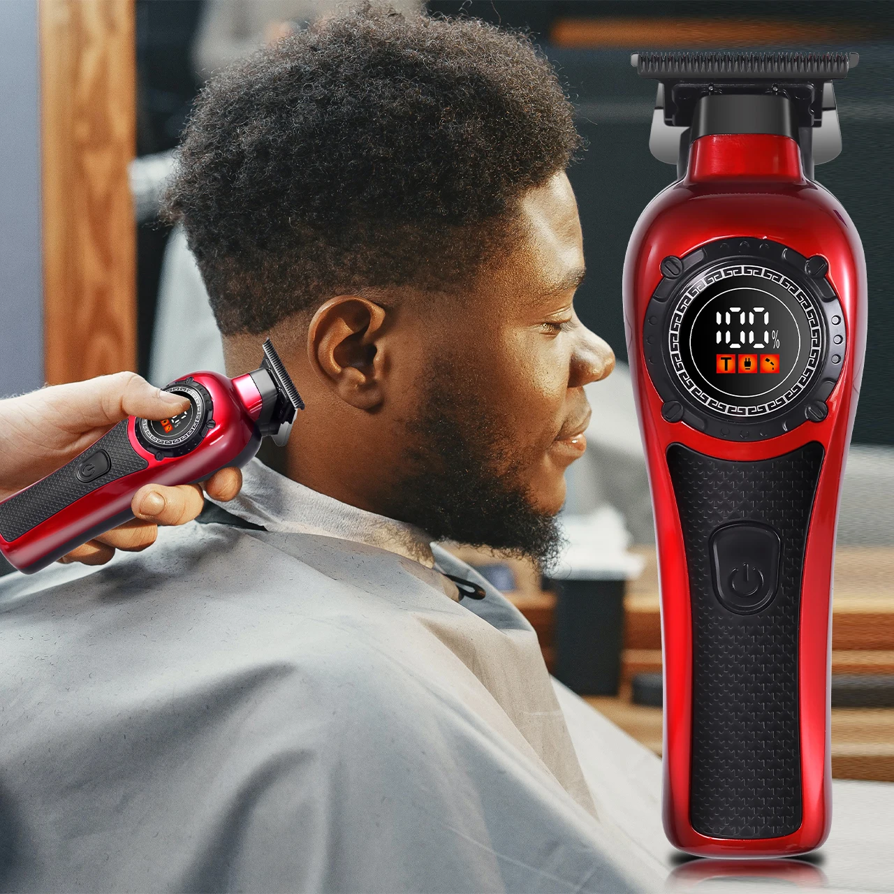 Solimpia Professional Hair Trimmer Man Electric Hair Clipper Barber Shop Carving Machine DLC Blade 7000RPM Rotating Motor