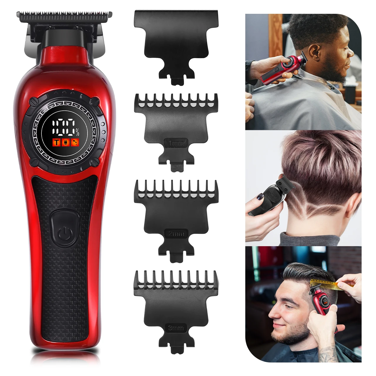 Solimpia Professional Hair Trimmer Man Electric Hair Clipper Barber Shop Carving Machine DLC Blade 7000RPM Rotating Motor