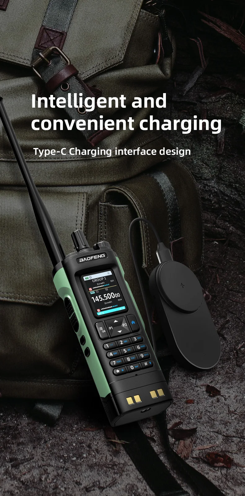 New BAOFENG DM32 Walkie Talkie DMR GPS 10W Programming Multi Band Wireless Copy Frequency Type-C DM-32UV Ham 2 Way Ra