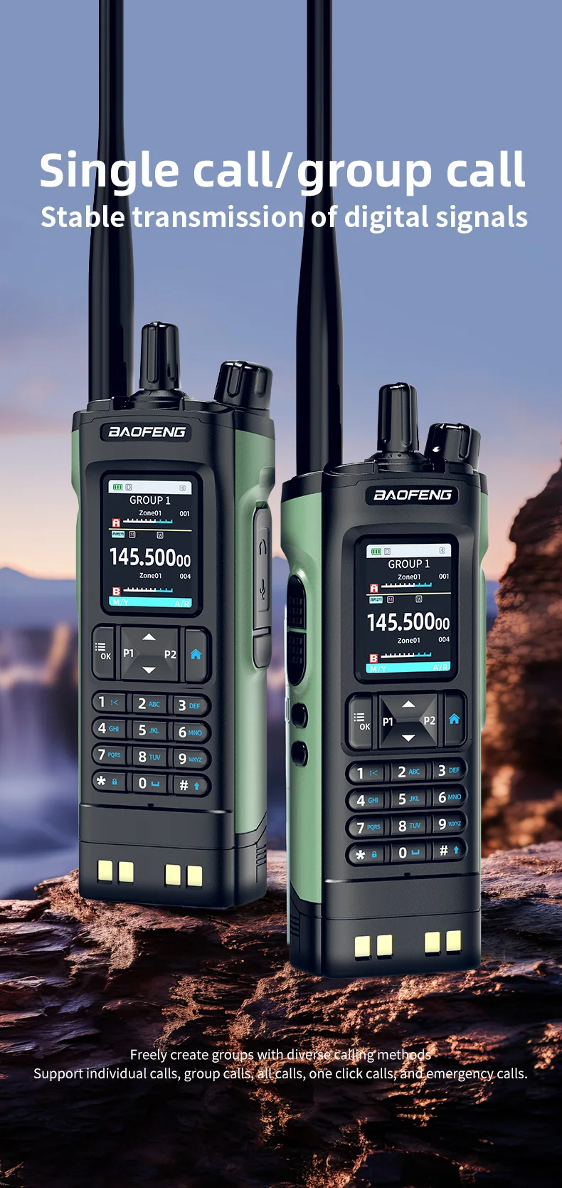 New BAOFENG DM32 Walkie Talkie DMR GPS 10W Programming Multi Band Wireless Copy Frequency Type-C DM-32UV Ham 2 Way Ra